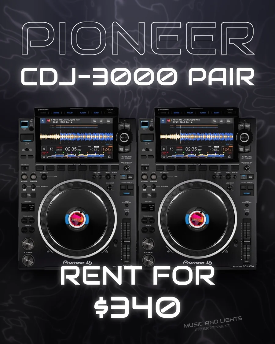 Pioneer CDJ-3000 Pair, rent for $340
